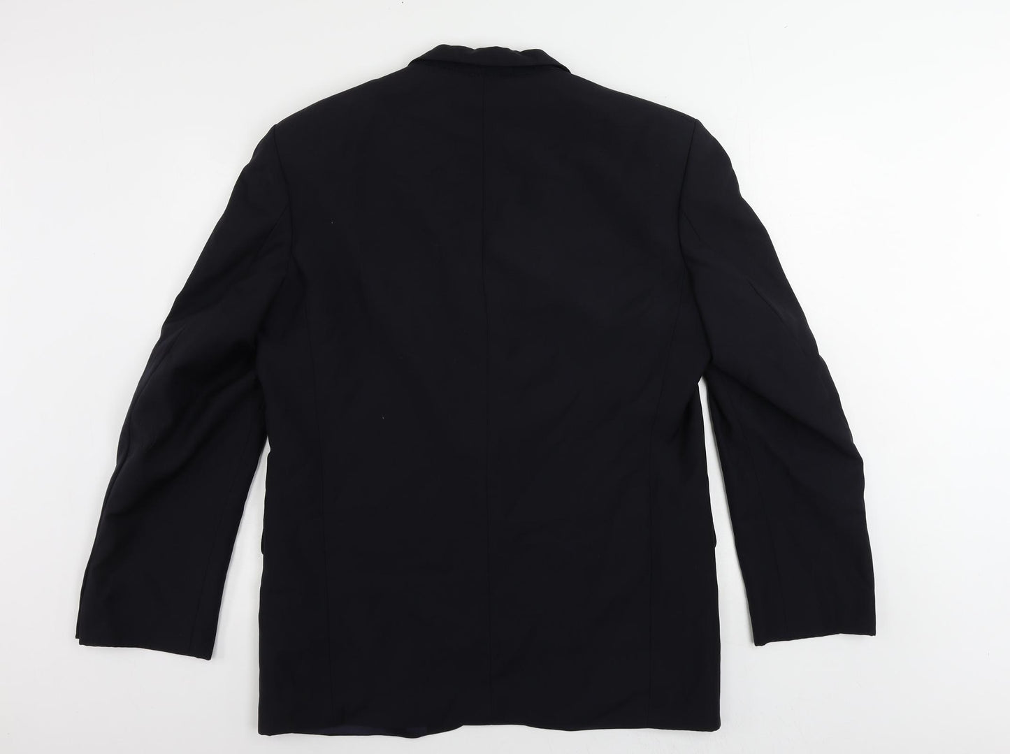 St Michael Mens Blue Wool Jacket Blazer Size 40 Regular