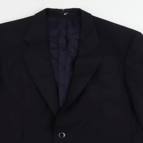 St Michael Mens Blue Wool Jacket Blazer Size 40 Regular