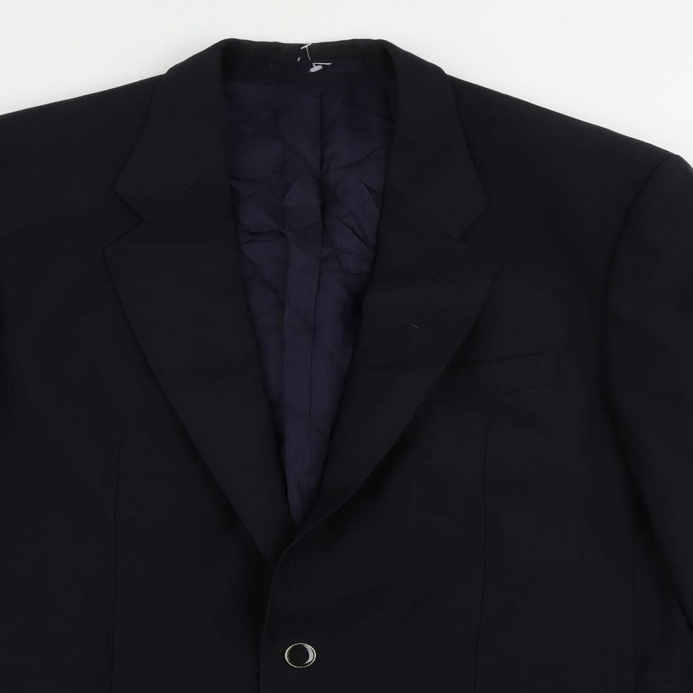 St Michael Mens Blue Wool Jacket Blazer Size 40 Regular
