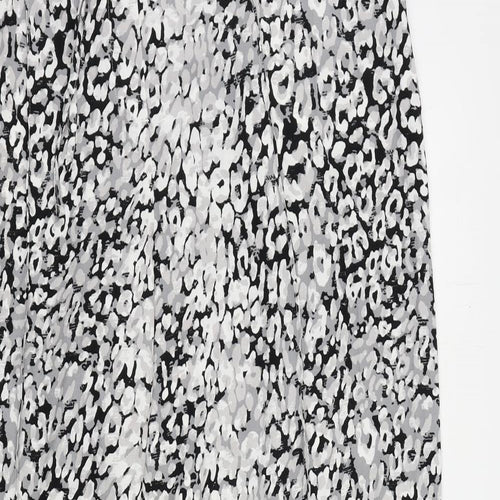 Marks and Spencer Womens Grey Animal Print Polyester Trousers Size 20 L28 in Regular Drawstring - Adjustable Waist