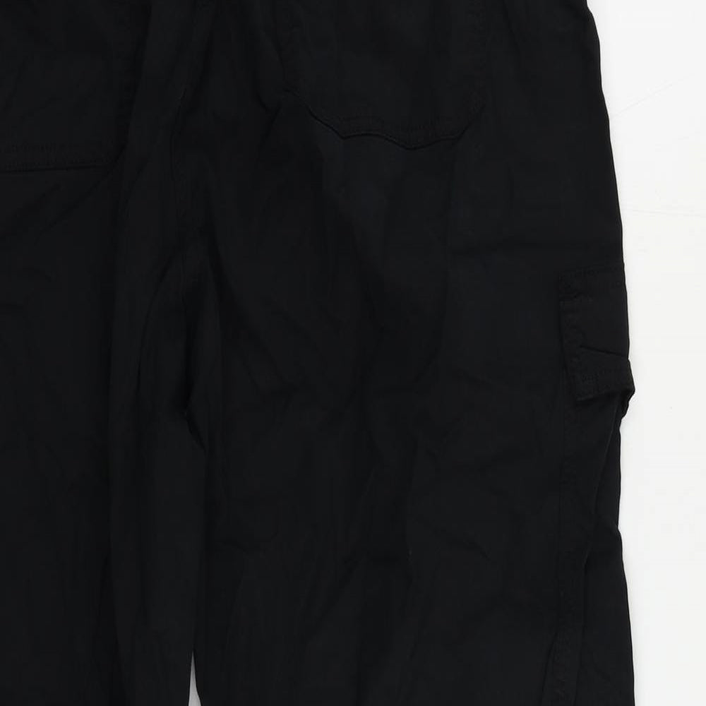 Marks and Spencer Womens Black Lyocell Cargo Trousers Size 20 L28 in Regular Button