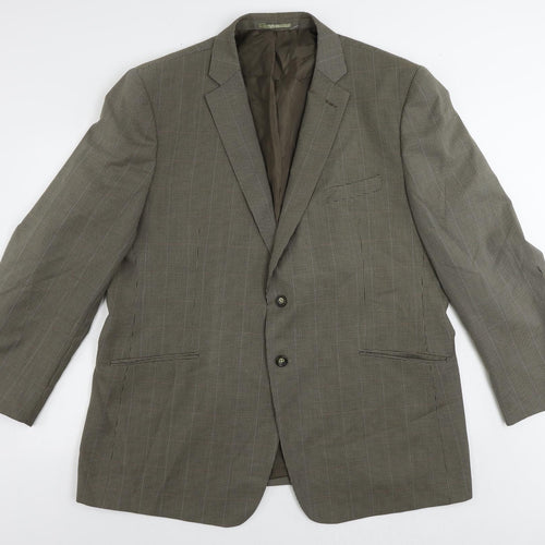 Jack Reid Mens Brown Geometric Polyester Jacket Suit Jacket Size 48 Regular
