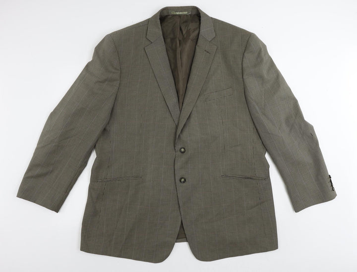 Jack Reid Mens Brown Geometric Polyester Jacket Suit Jacket Size 48 Regular