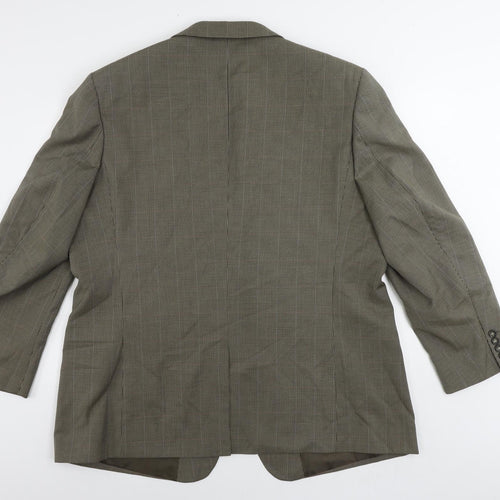 Jack Reid Mens Brown Geometric Polyester Jacket Suit Jacket Size 48 Regular