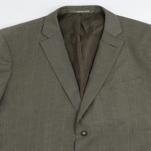 Jack Reid Mens Brown Geometric Polyester Jacket Suit Jacket Size 48 Regular
