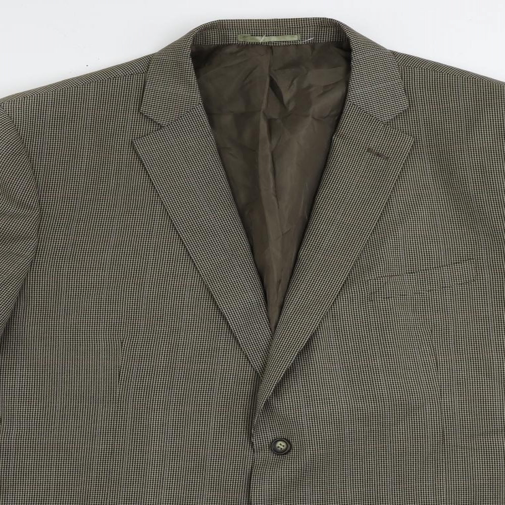 Jack Reid Mens Brown Geometric Polyester Jacket Suit Jacket Size 48 Regular
