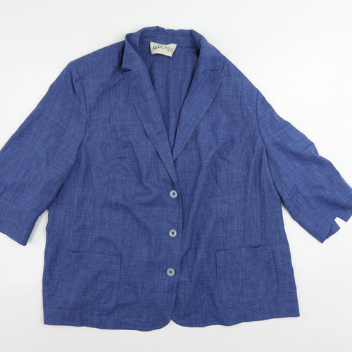Rowlands Womens Blue Jacket Blazer Size 24 Button