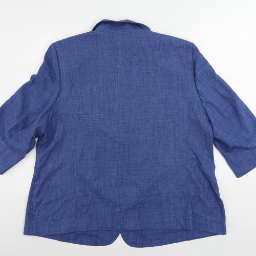 Rowlands Womens Blue Jacket Blazer Size 24 Button