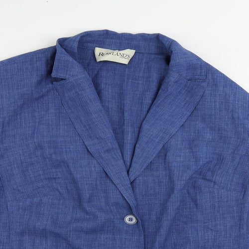 Rowlands Womens Blue Jacket Blazer Size 24 Button