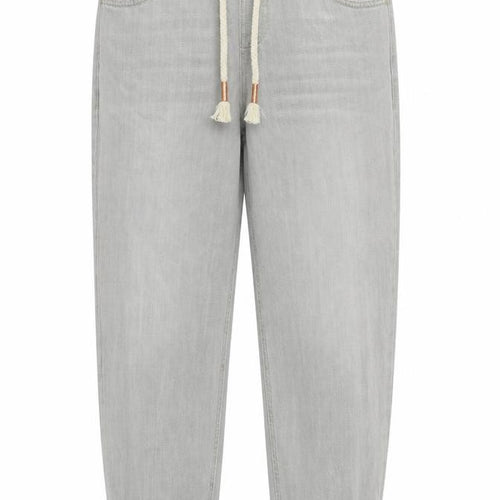 Marks and Spencer Womens Grey Cotton Jogger Trousers Size 6 L25 in Regular Drawstring