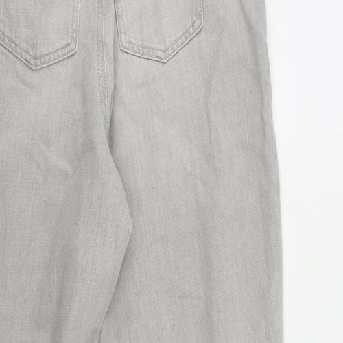 Marks and Spencer Womens Grey Cotton Jogger Trousers Size 6 L25 in Regular Drawstring