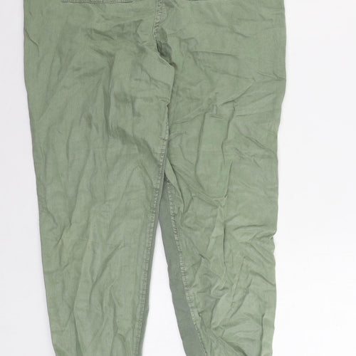 Marks and Spencer Womens Green Lyocell Jogger Trousers Size 10 L30 in Regular Drawstring