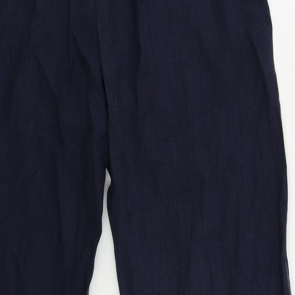 Marks and Spencer Womens Blue Lyocell Jogger Trousers Size 10 L25 in Regular Drawstring - Elastic Waist