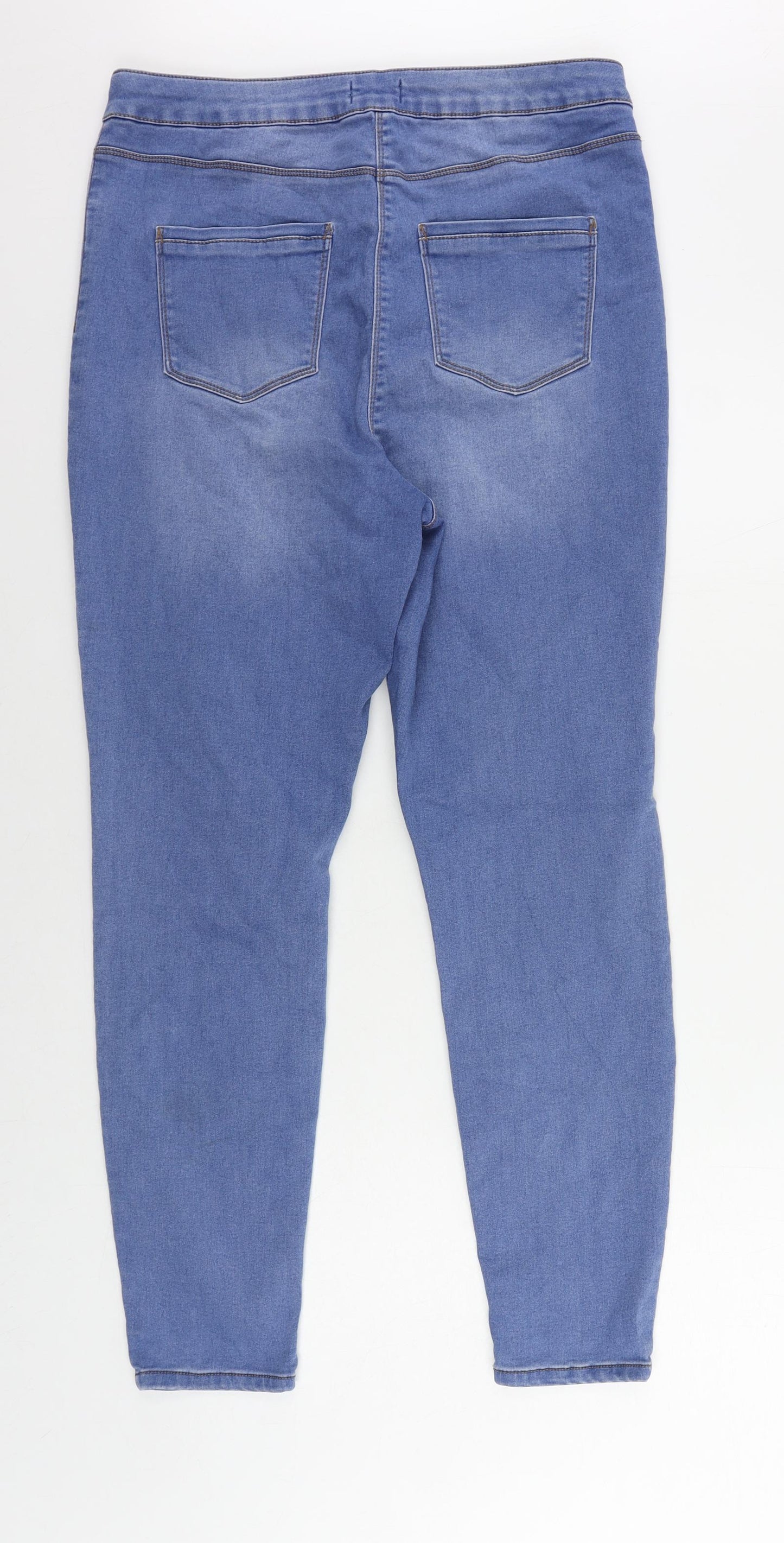 Papaya Womens Blue Cotton Skinny Jeans Size 16 L28 in Regular Zip