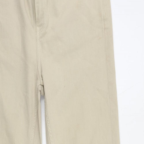 Fat Face Womens Ivory Cotton Capri Jeans Size 12 L24 in Regular Zip