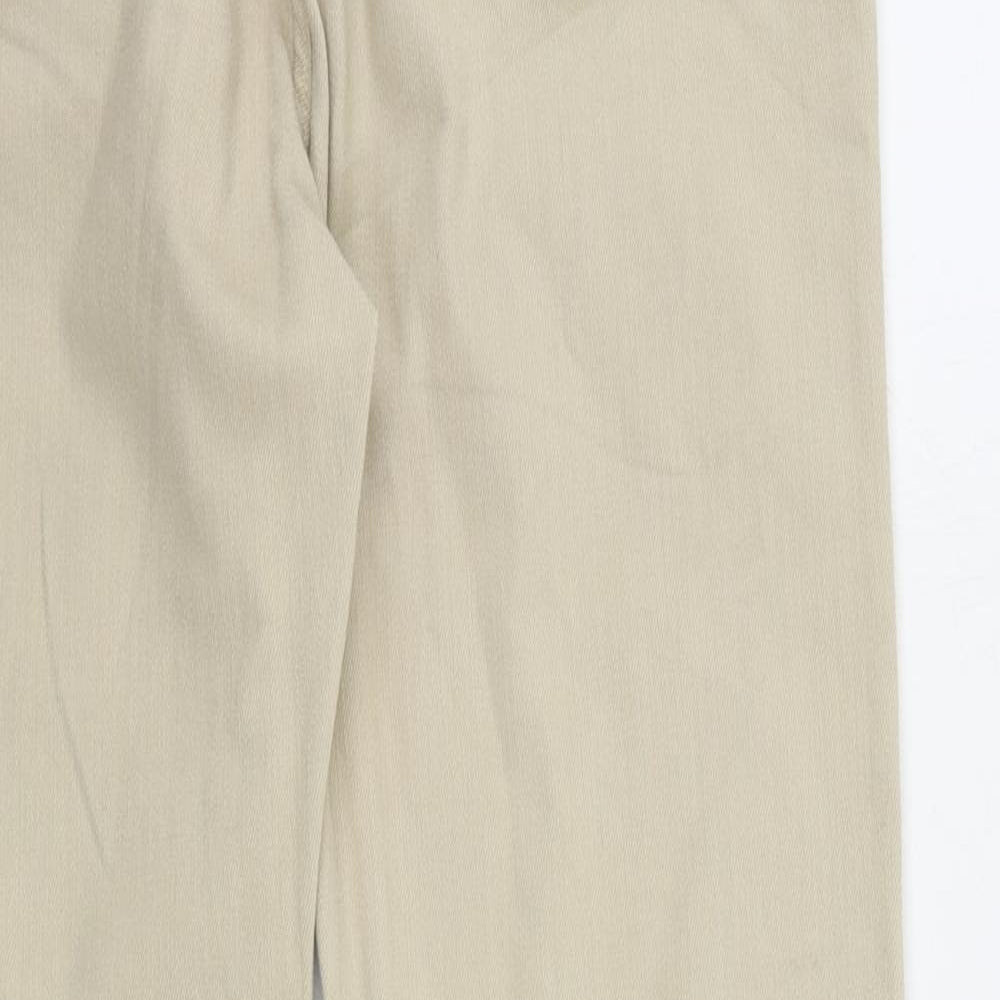 Fat Face Womens Ivory Cotton Capri Jeans Size 12 L24 in Regular Zip