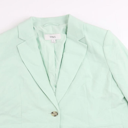 Marks and Spencer Womens Green Jacket Blazer Size 12 Button