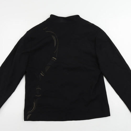 Nitya Womens Black Jacket Blazer Size 10 Button - Embroidered