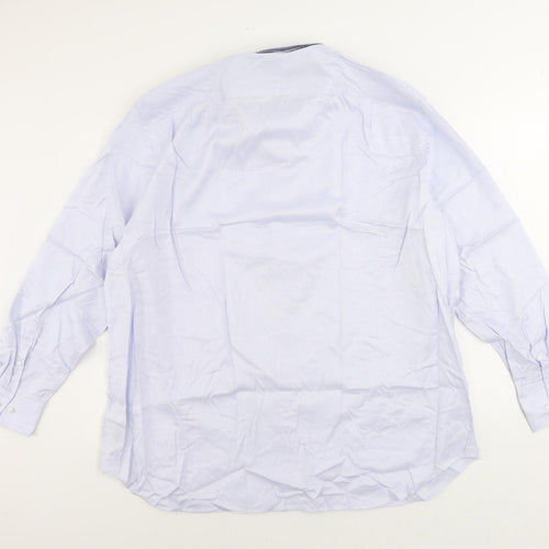 Marks and Spencer Mens Blue Polka Dot Cotton Button-Up Size 18.5 Collared Button