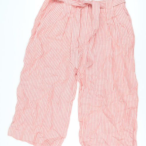 Marks and Spencer Women's Pink Cropped Linen Trousers