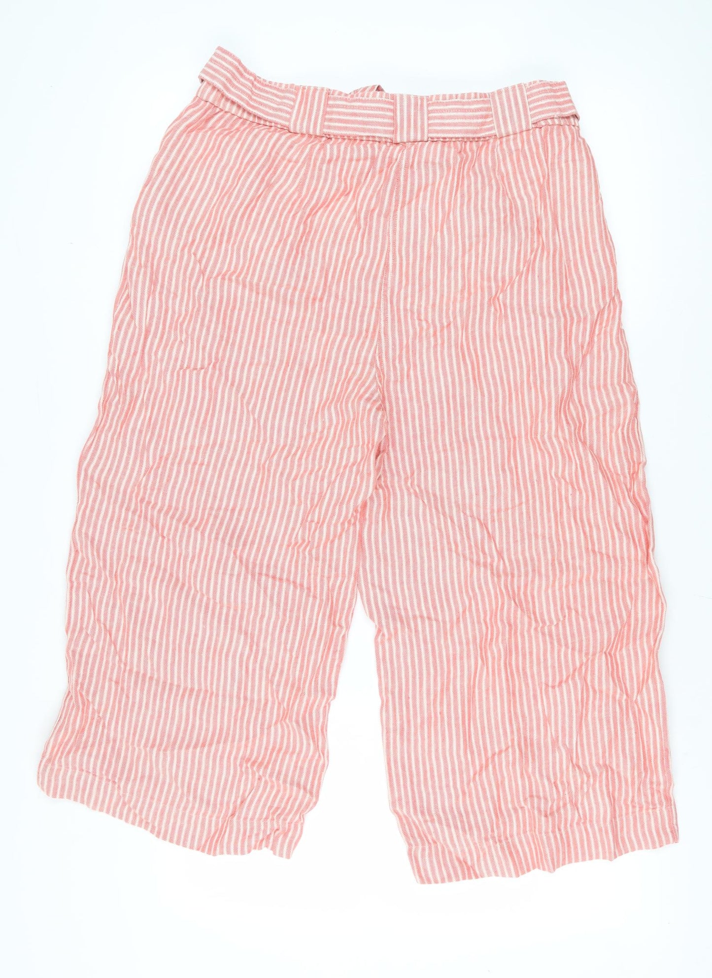 Marks and Spencer Women's Pink Cropped Linen Trousers