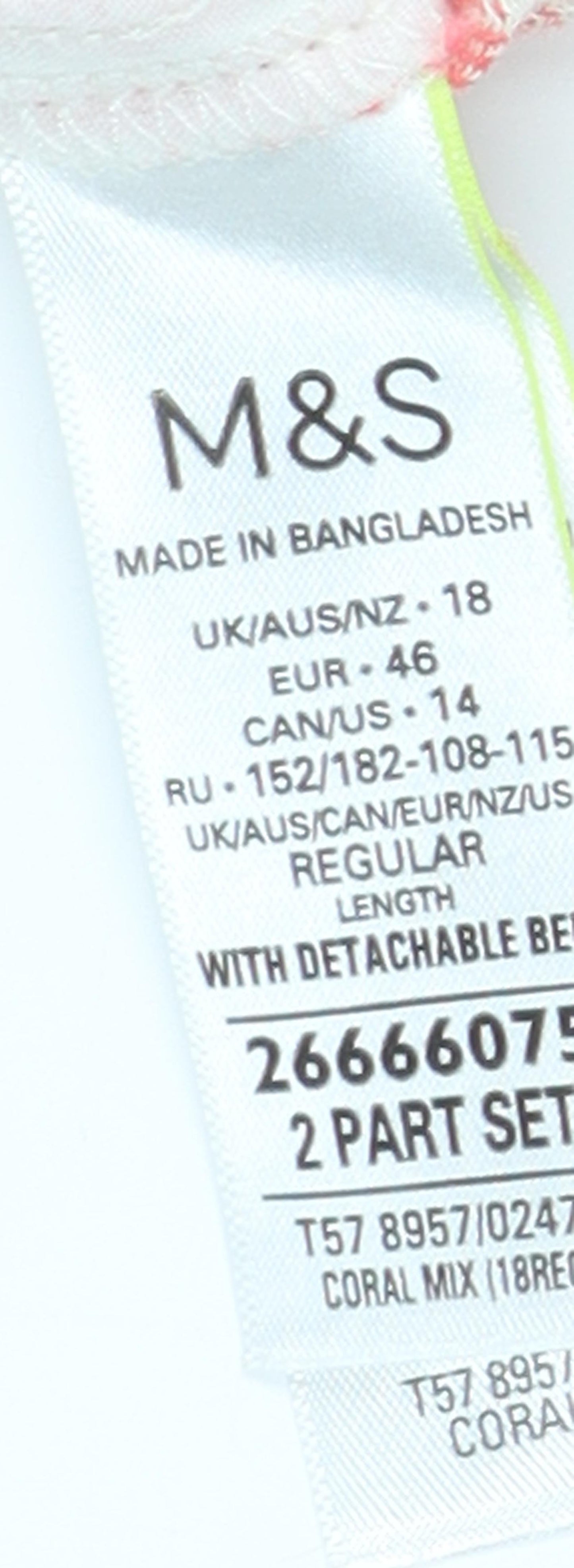 Marks and Spencer Women's Pink Cropped Linen Trousers