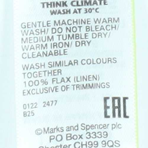 Marks and Spencer Women's Pink Cropped Linen Trousers