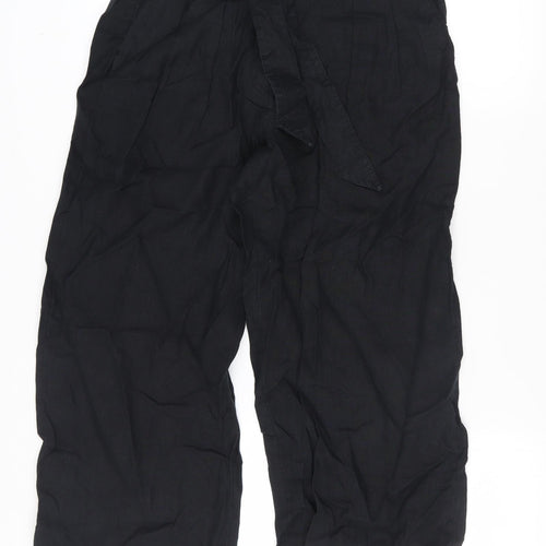 Marks and Spencer Women's Black Linen Cargo Trousers