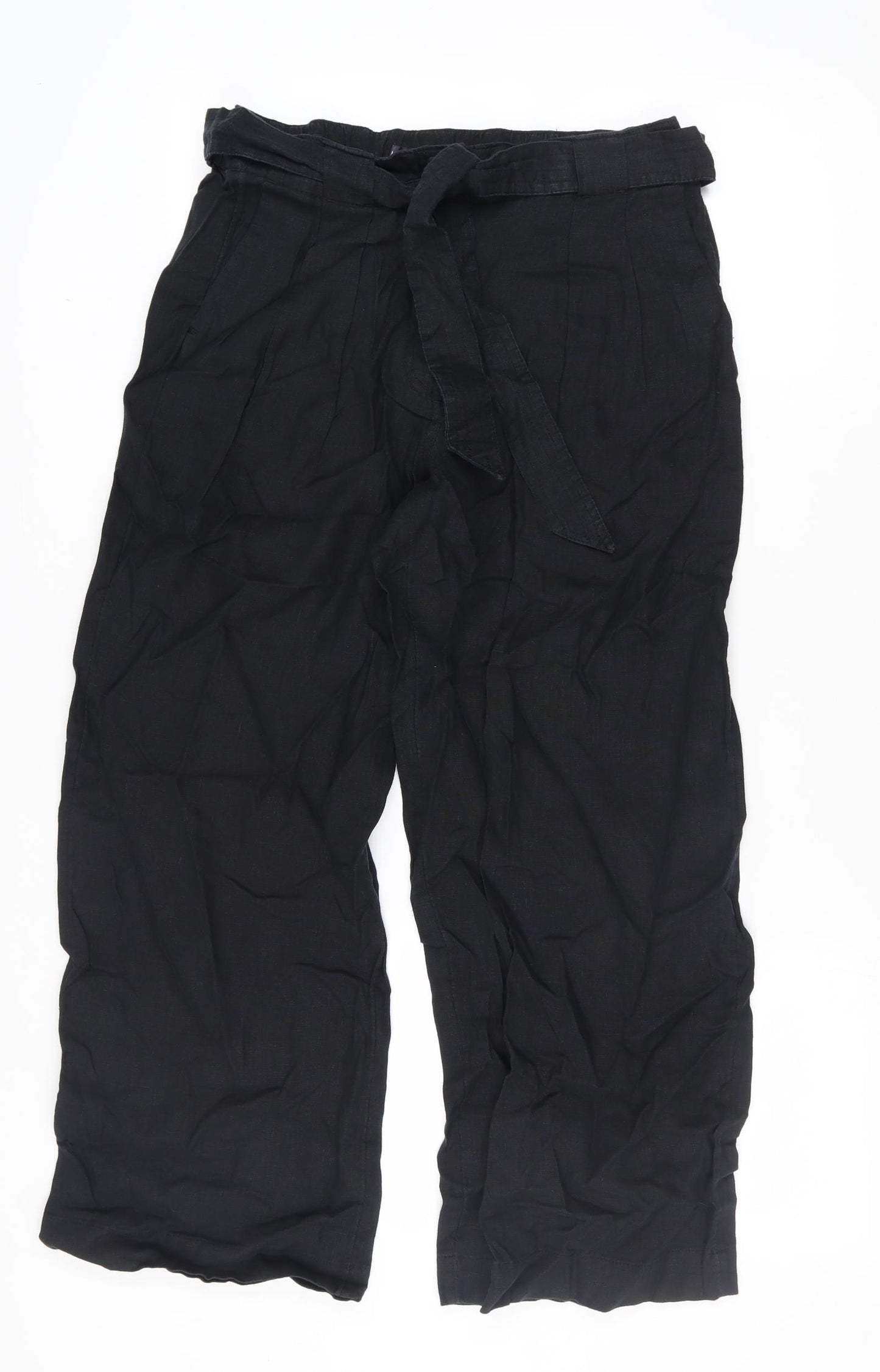 Marks and Spencer Women's Black Linen Cargo Trousers