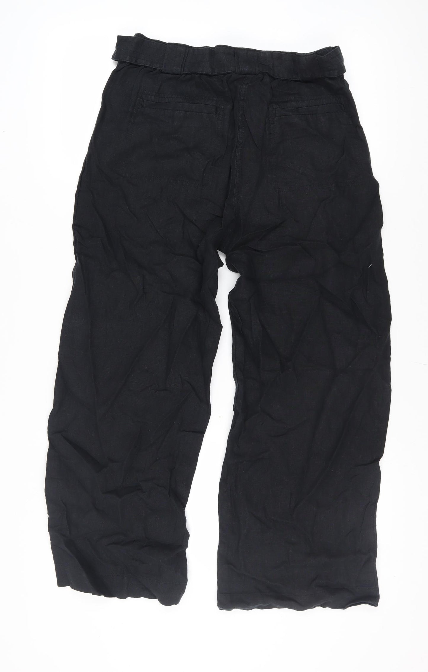 Marks and Spencer Women's Black Linen Cargo Trousers