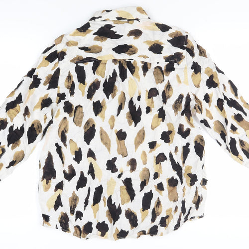 Marks and Spencer Women's Multicoloured Animal Print Button-Up Shirt