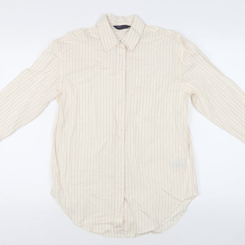 Marks and Spencer Womens Ivory Striped Button-Up Shirt