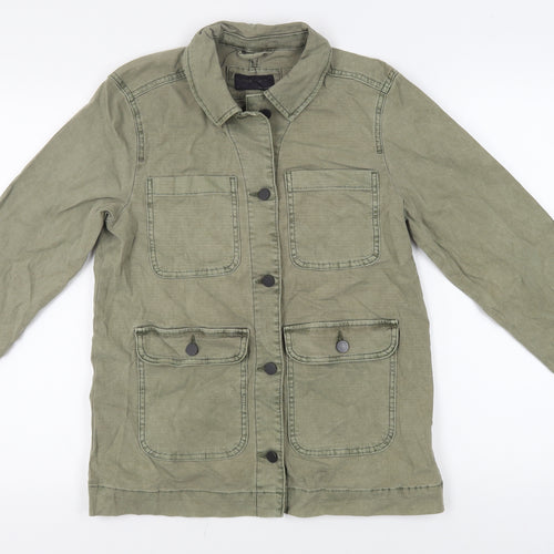 Marks and Spencer Women's Green Military Jacket Size 8