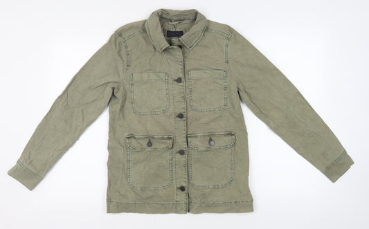 Front view of Marks & Spencer Women's Green Military Jacket, size 8