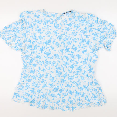 Marks and Spencer Women's Blue Floral Blouse Size 18