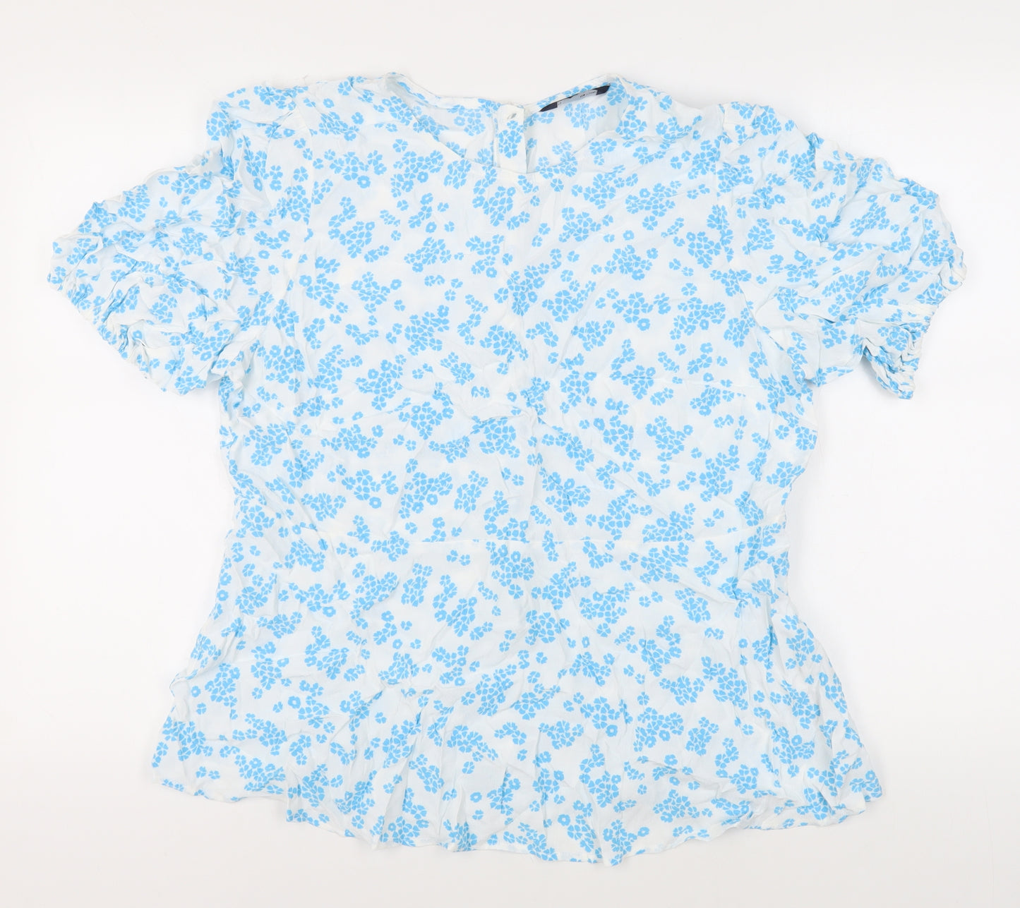 Marks and Spencer Women's Blue Floral Blouse Size 18