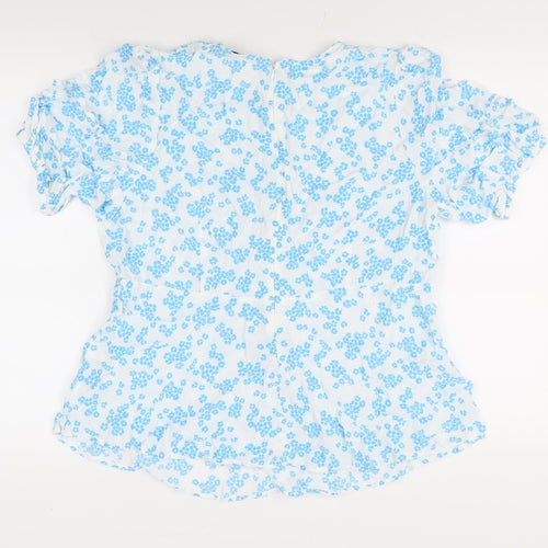 Marks and Spencer Women's Blue Floral Blouse Size 18