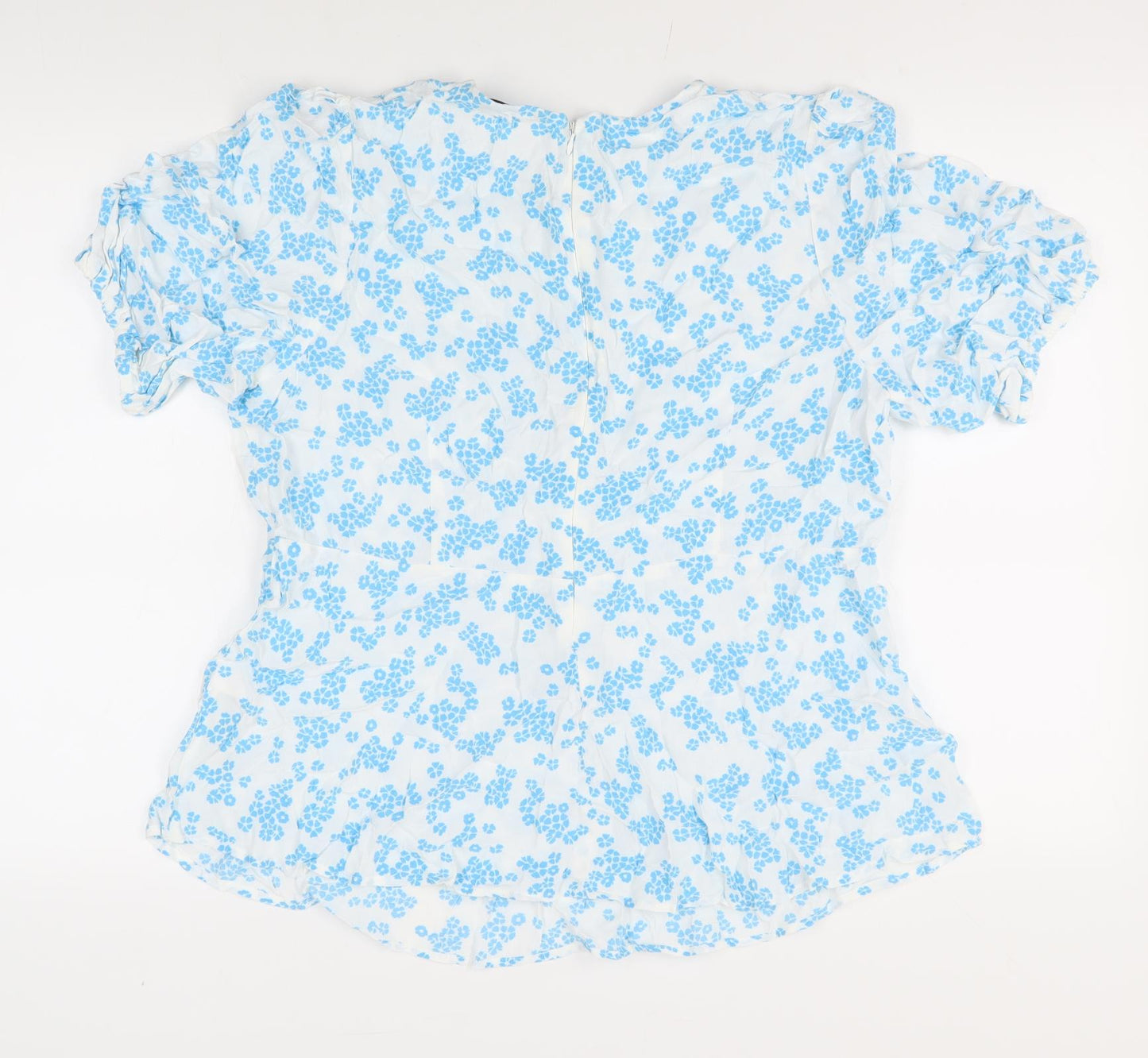 Marks and Spencer Women's Blue Floral Blouse Size 18