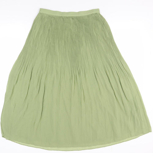 Marks and Spencer Women's Green Pleated Midi Skirt