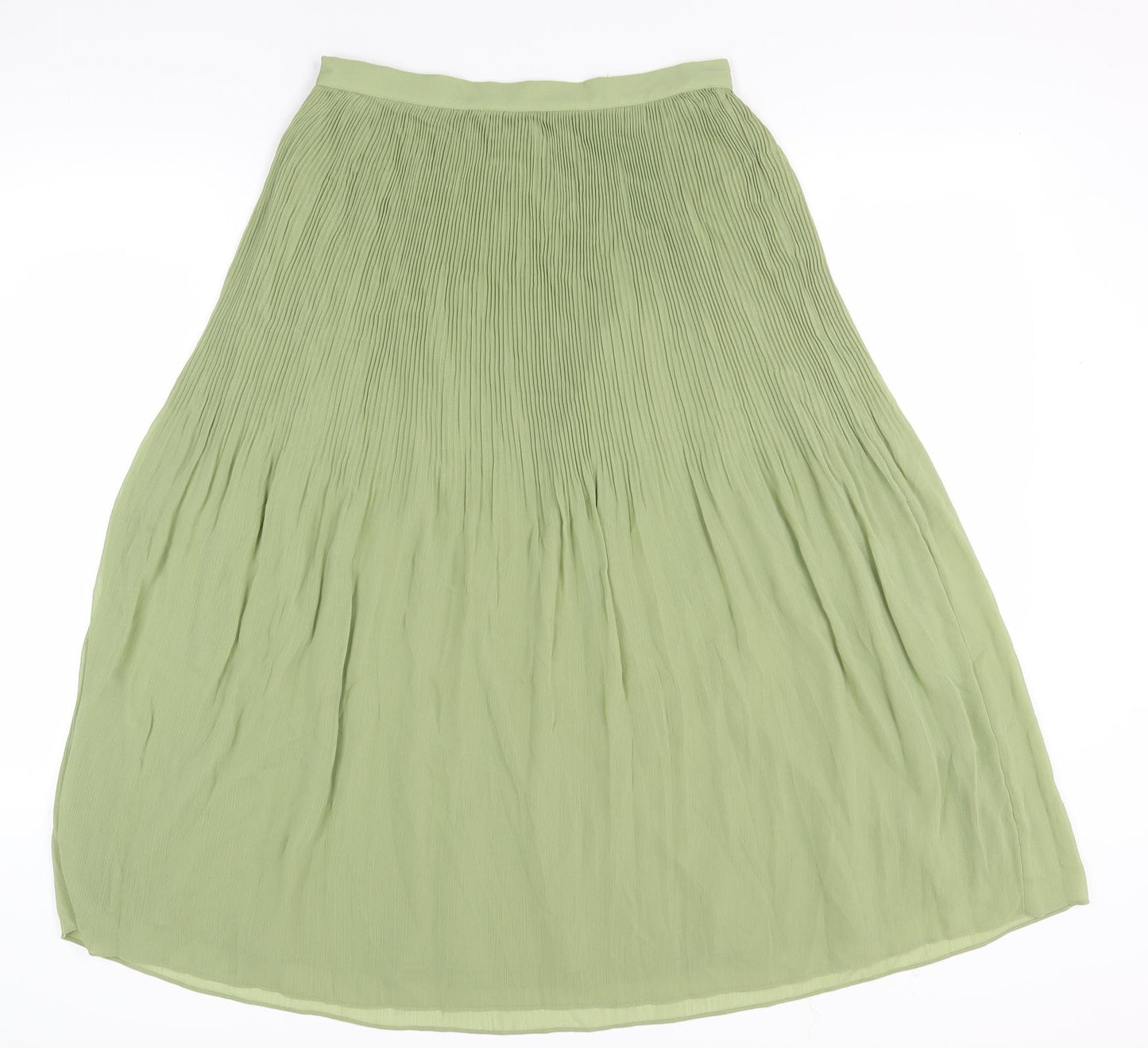 Marks and Spencer Women's Green Pleated Midi Skirt