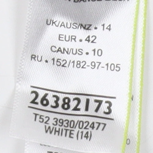 Marks and Spencer Women's White Cropped Linen Blouse Size 14