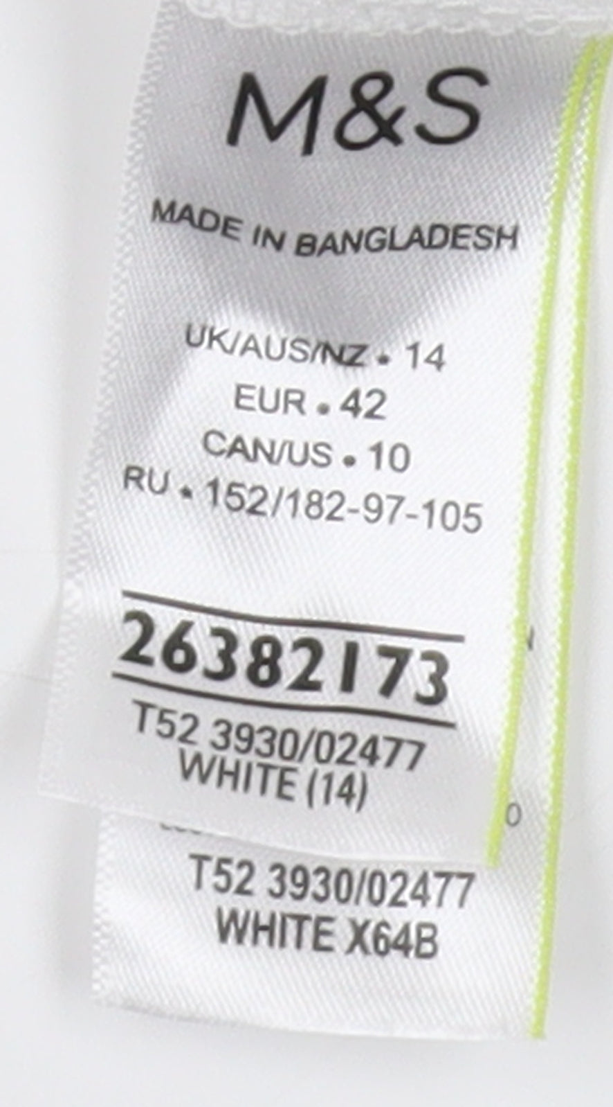 Marks and Spencer Women's White Cropped Linen Blouse Size 14