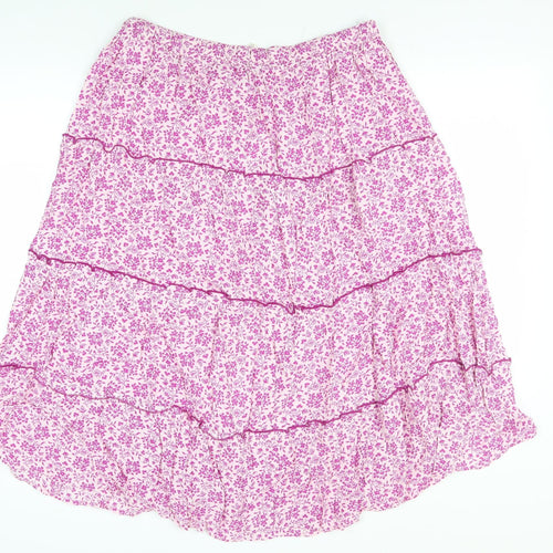 Marks and Spencer Women's Pink Peasant Skirt Floral 18