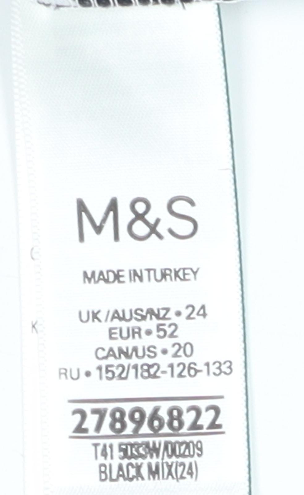 Marks & Spencer Women's Black Zebra Tank Camisole Size 24