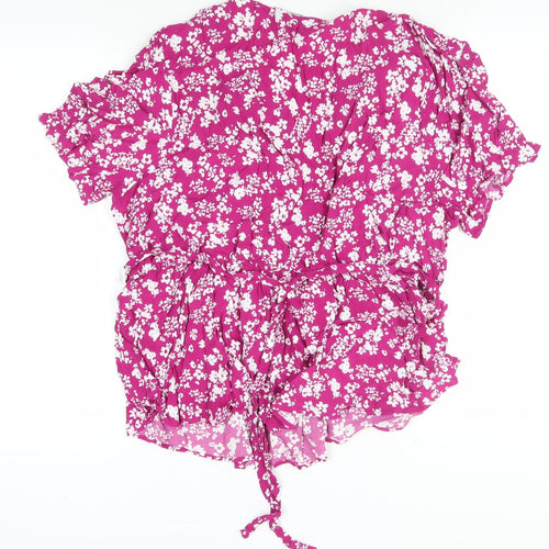 Marks and Spencer Women's Pink Floral Tunic Blouse Size 24