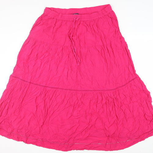 Marks and Spencer Women's Pink Midi A-Line Skirt 18