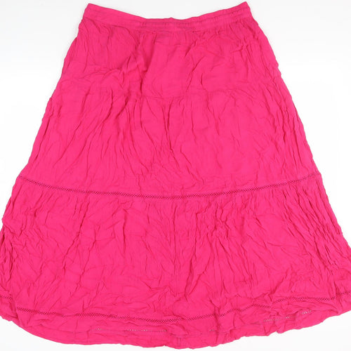 Marks and Spencer Women's Pink Midi A-Line Skirt 18