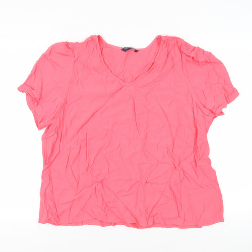 Marks and Spencer Women's Pink Viscose T-Shirt, Size 22