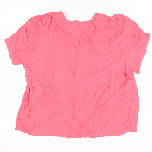 Marks and Spencer Women's Pink Viscose T-Shirt, Size 22