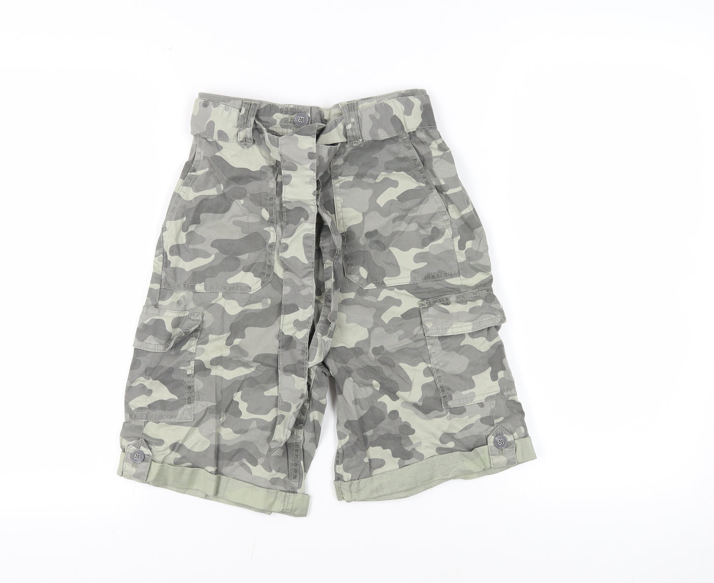 Marks and Spencer Women Grey Cargo Shorts, Size 6